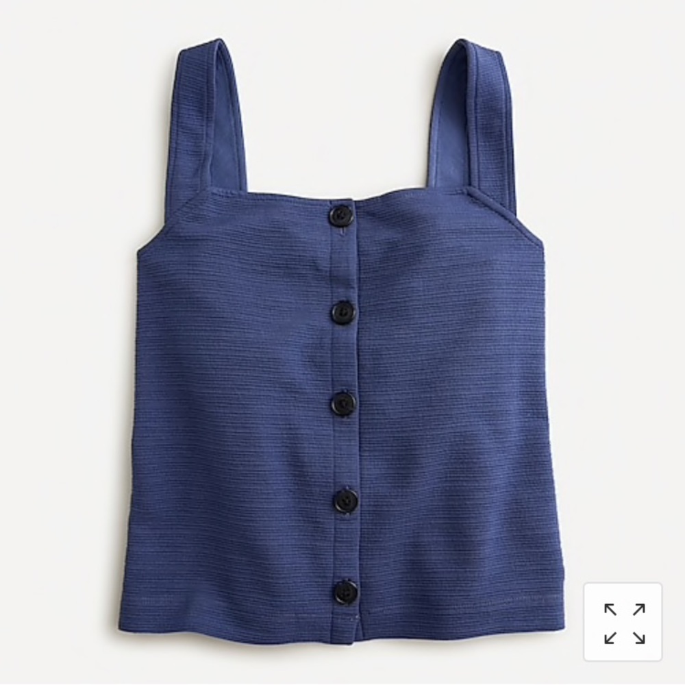 J Crew Textured Button Front Tank